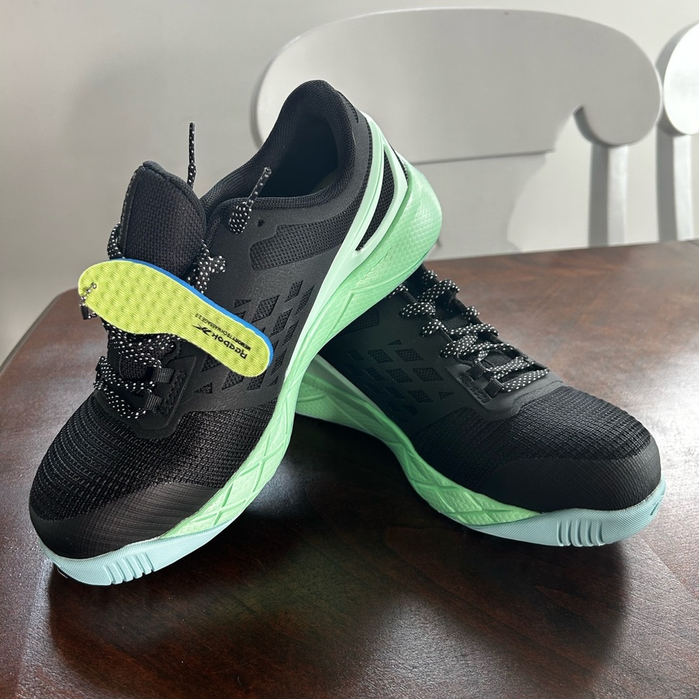 Black and Mint steel toe Reebok
